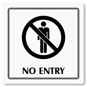 No entry, 148x148mm, bílá, Utah